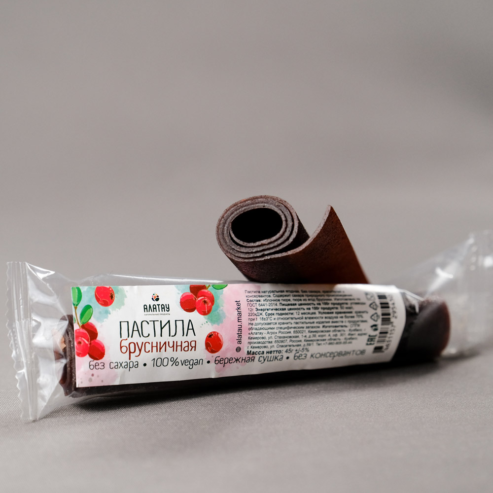 Пастила брусничная (без сахара) 45 г