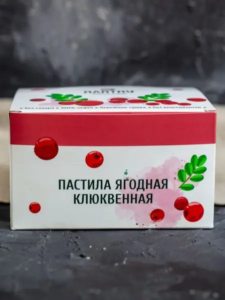 Пастила без сахара ягодная клюквенная 900 г