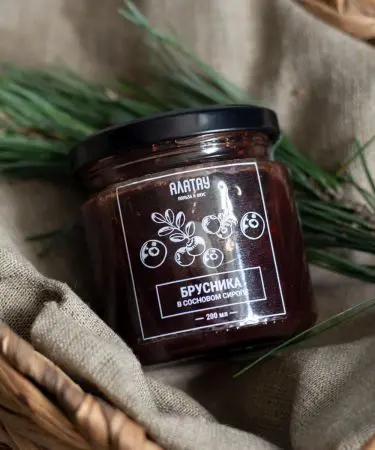 Брусника в сосновом сиропе, 200 мл
