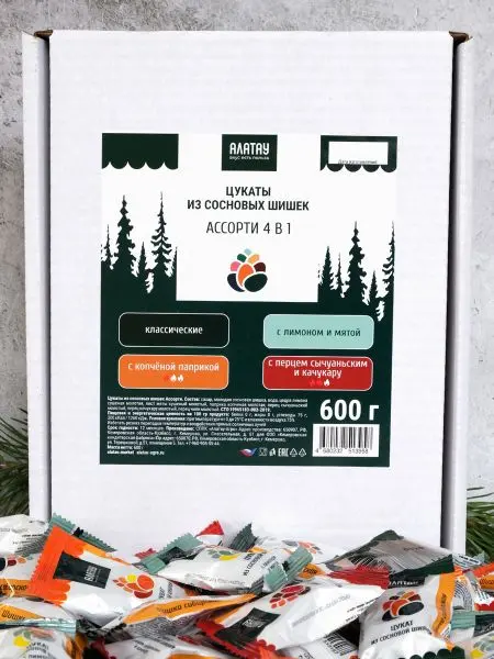 Цукаты сосновые Ассорти 4 вкуса, 600 г