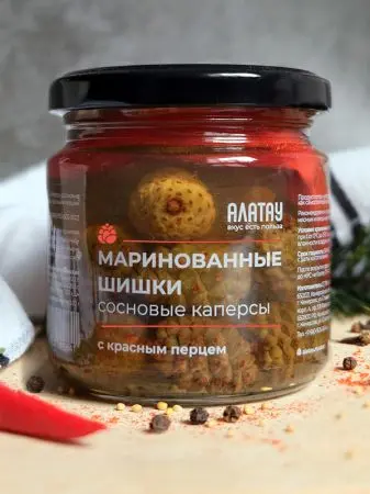 Каперсы из сосновых шишек маринованные с красным перцем, 200 мл Каперсы из сосновых шишек маринованные с красным перцем, 200 мл