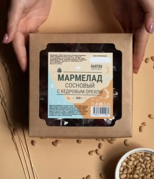Мармелад сосновый с кедровыми орешками, 500 г