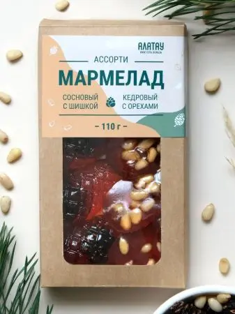 Мармелад натуральный желейный 1 кг набор 10 в 1 в крафт коробке