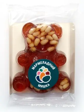 Мармелад сосновый "Мишка" на пектине с кедровыми орешками, 90 г