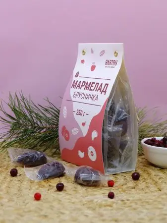 Мармелад ягодный Брусничный, 250 гр