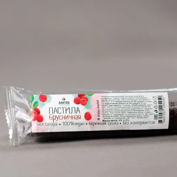 Пастила брусничная (без сахара) 45 г