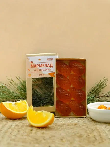 Мармелад ягодный Апельсинка в крафтовой коробке, 110г