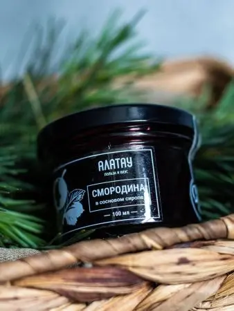 Черная смородина в сосновом сиропе, 100 мл